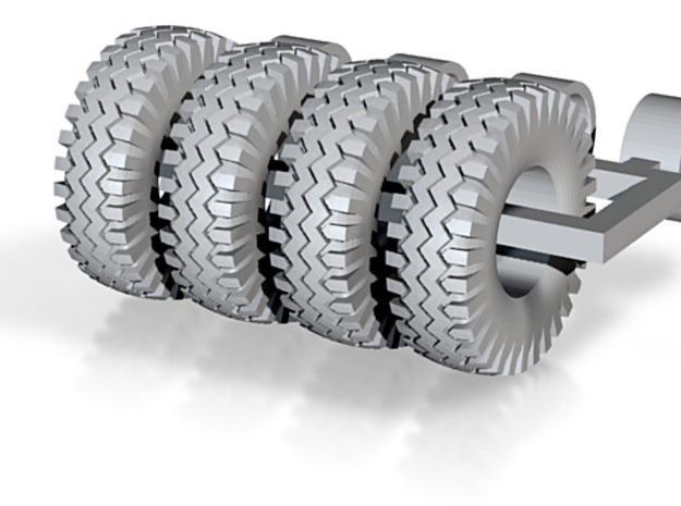 1/64 35.5 X 10.8 x 16 gripper tires & wagon wheels in Tan Fine Detail Plastic