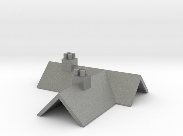 Country cottage roof 1:87-HO in Gray PA12