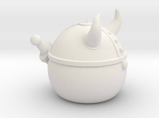 Puffball Viking in White Natural Versatile Plastic