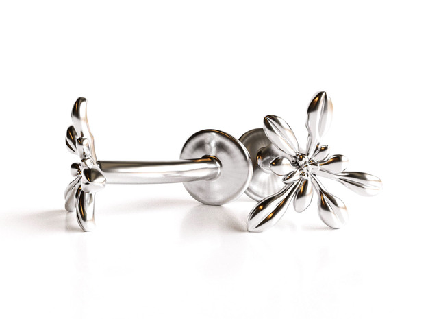 Arabidopsis Cufflinks - Science Jewelry in Polished Silver