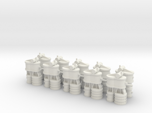 10 Standard Cross Compound Air Compressors in White Natural Versatile Plastic