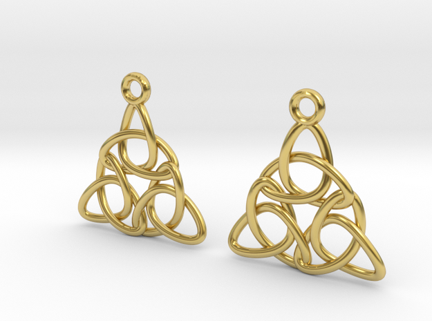 Tri-knot [earrings] in Polished Brass