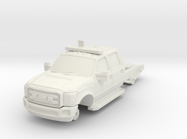 1/64 F550 4 Door Cab Short Chassis in White Natural Versatile Plastic