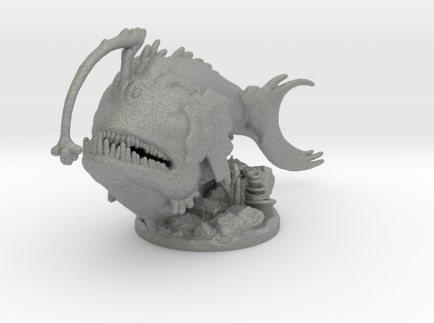 Monstrous Anglerfish based miniature model fantasy in Gray PA12