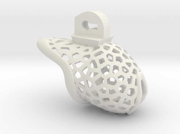 KB3D MicroCage V4 Voronoi (40mm) in White Natural Versatile Plastic