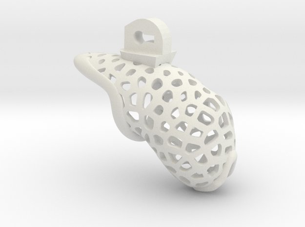 KB3D MilliCage V4 Voronoi (50mm) in White Natural Versatile Plastic