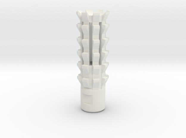 Breacher Airsoft Flashhider (14mm+) in White Natural Versatile Plastic