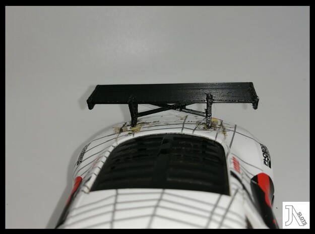 Rear Wing for Ninco Audi R8 GT3 in White Natural Versatile Plastic
