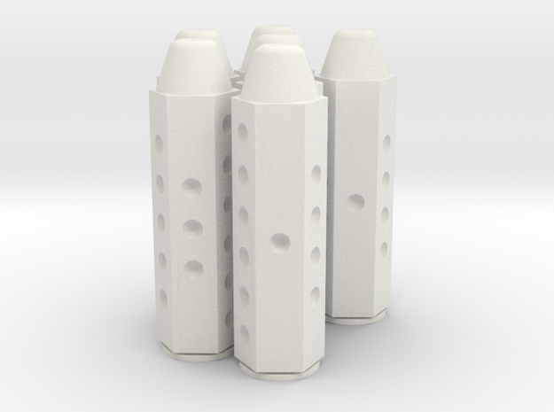 Bullet Dice - Locked and Loaded (6d6) in White Natural Versatile Plastic