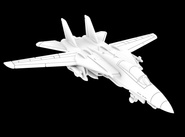 1:250 Scale F-14D Super Tomcat (Loaded, Wings Out) in White Natural Versatile Plastic