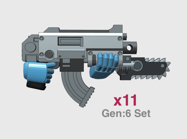G:6 Set: Mk2b Boltfire Gun - Ripper in Tan Fine Detail Plastic: Large
