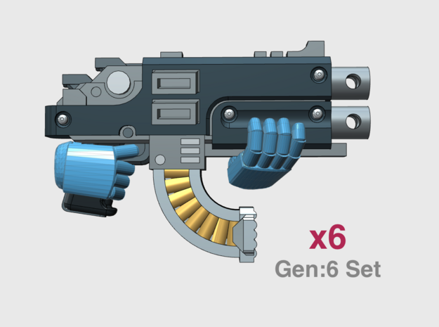 G:6 Set: Mk2b Rapfire Gun in Tan Fine Detail Plastic: Small