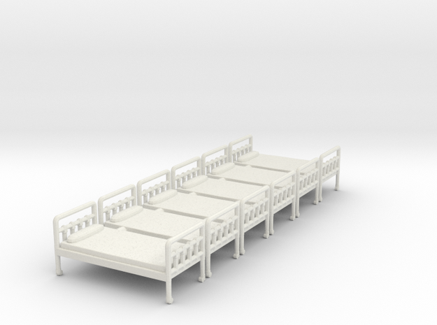 Bed 01. 1:64 Scale  in White Natural Versatile Plastic