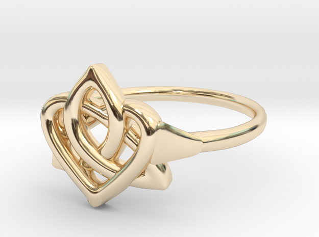 irish heart knot ring in 14k Gold Plated Brass: 5 / 49