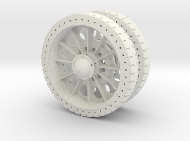 1/10 T34-roadwheel_full_spider_with_tire in White Natural Versatile Plastic
