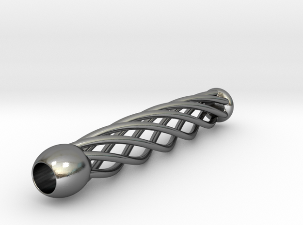 Wand handle "Spiral" in Polished Silver