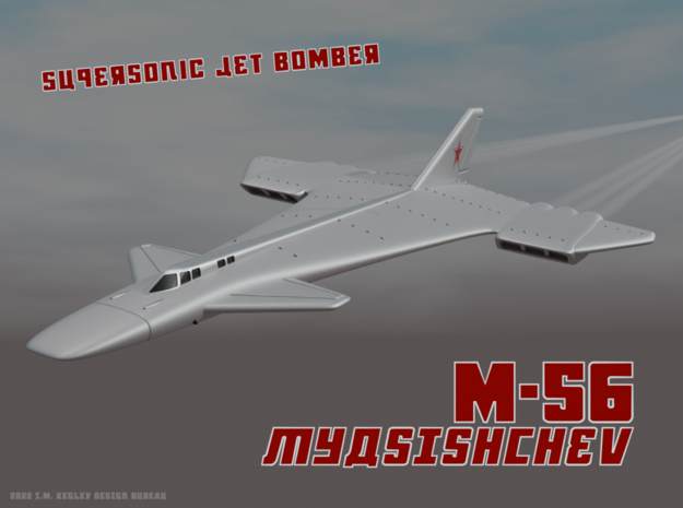1/285 Myasishchev M-56 in Gray PA12