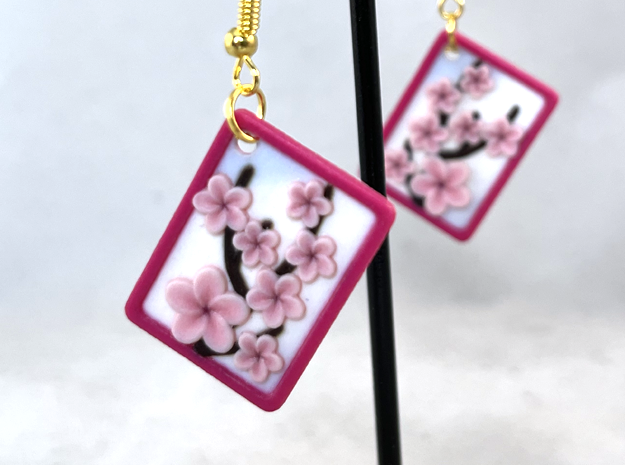 Cherry Blossom Earrings in Standard High Definition Full Color