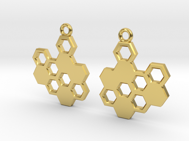 Boardgame hexagons in Polished Brass