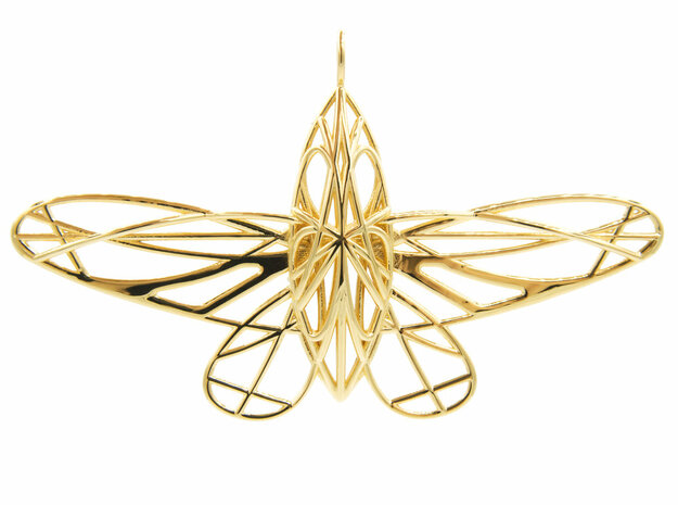 Insectoid Mind Pendant in Polished Brass