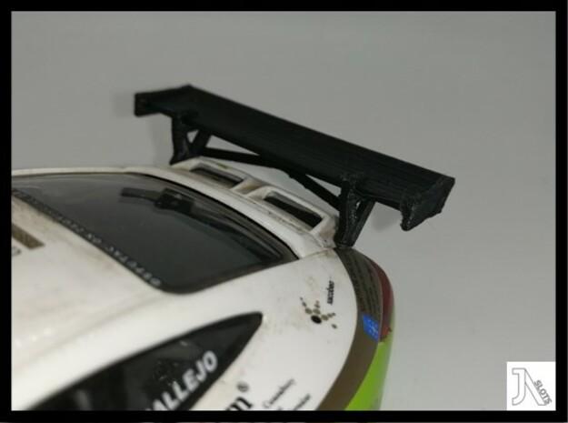 Rear Wing for Ninco Porsche 997 GT3 in White Natural Versatile Plastic