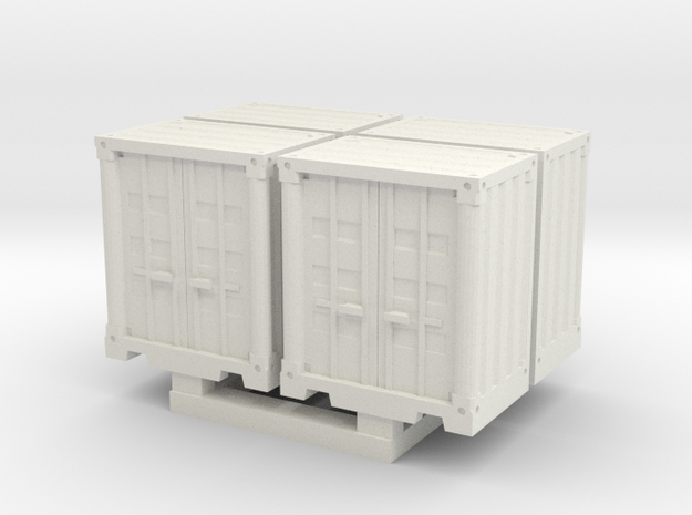 1-87 Scale Army Shipping CONEX in White Natural Versatile Plastic