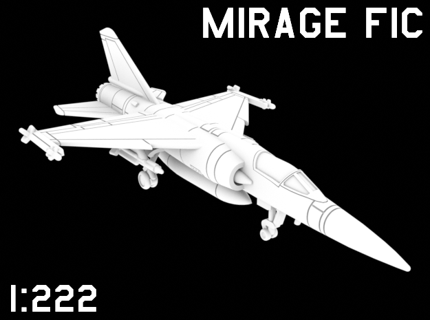 1:222 Scale Mirage F1C (Loaded, Deployed) in White Natural Versatile Plastic