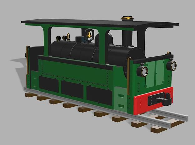 Tramway locomotive (low side frame) H0e/009 in Smooth Fine Detail Plastic