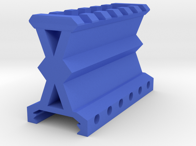 Type X1 Picatinny Riser (1.5" Rise) (6-Slots) in Blue Processed Versatile Plastic