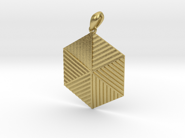 Pendant “Origami” in Natural Brass