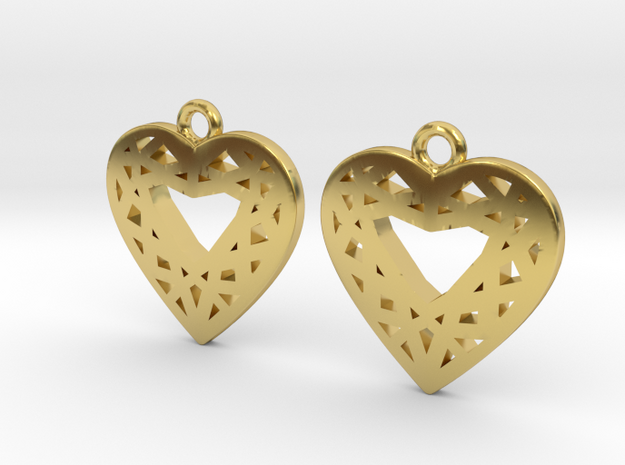 Heart cut in Polished Brass