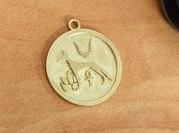 Jackal Coin Pendant (Wepwawet) in Natural Brass