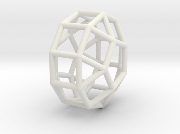 0830 J39 Eongated Pentagonal Gyrobicupola #1 in White Natural Versatile Plastic