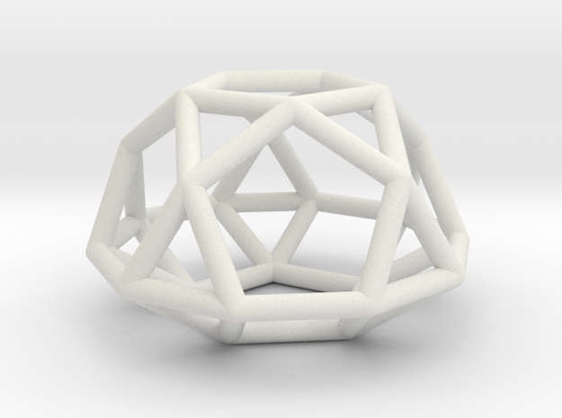 0812 J33 Pentagonal Gyrocupolarotunda (a=1cm) #1 in White Natural Versatile Plastic