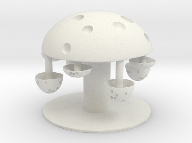 Mushroom Tree 5 in White Natural Versatile Plastic