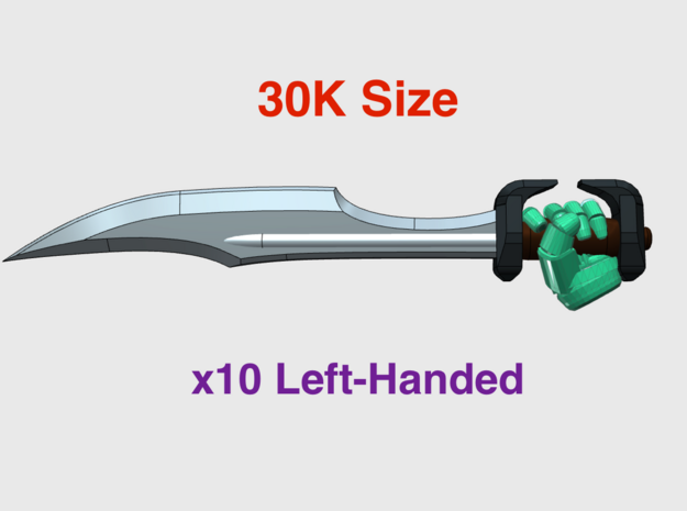 10x Left-handed Energy Sword: Leonidas (30k Size) in Tan Fine Detail Plastic