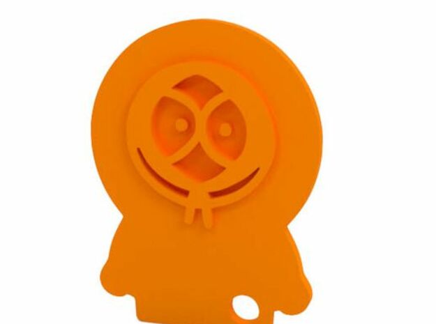 Keychain in Orange Processed Versatile Plastic