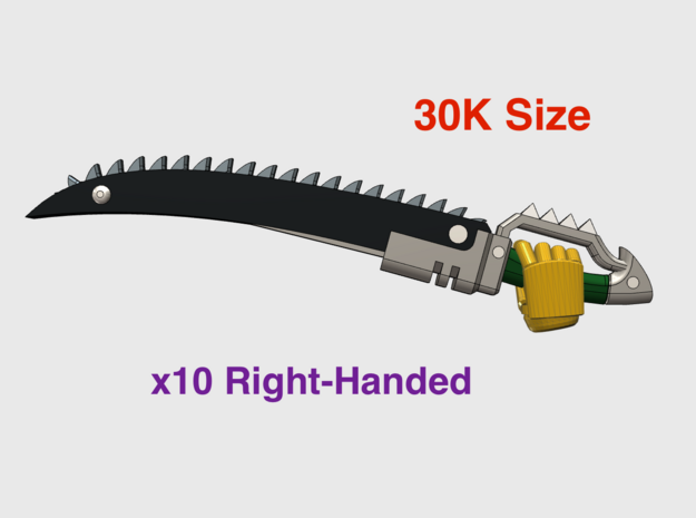 10x Right-handed Roto Sword: Dragoon (30k Size) in Tan Fine Detail Plastic