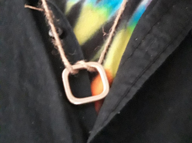 superelliptical toroid pendant in Matte Bronzed-Silver Steel