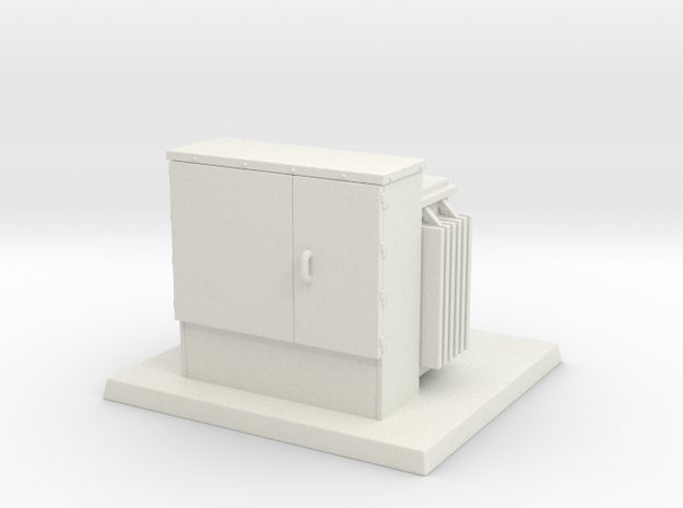 Padmount Transformer 01. 1:64 Scale in White Natural Versatile Plastic