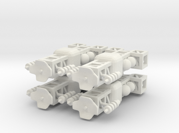 8 Small Spaceship x4 in White Natural Versatile Plastic