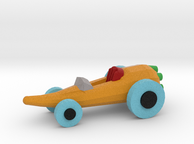 Carrot Car - Small in Natural Full Color Sandstone