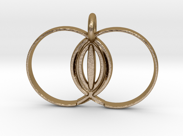 Vesica Piscis Pendant in Polished Gold Steel