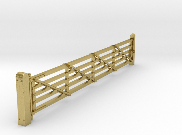 VR #1 Gate 22'6" (BRASS) With Lock Post 1:87 Scale in Natural Brass