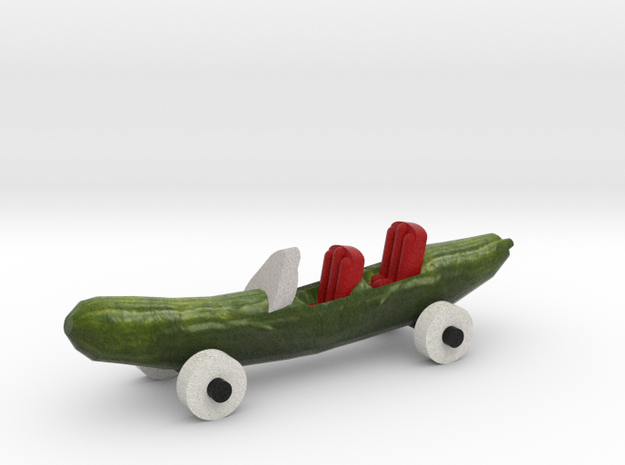 Cucumber Car - Small in Natural Full Color Sandstone