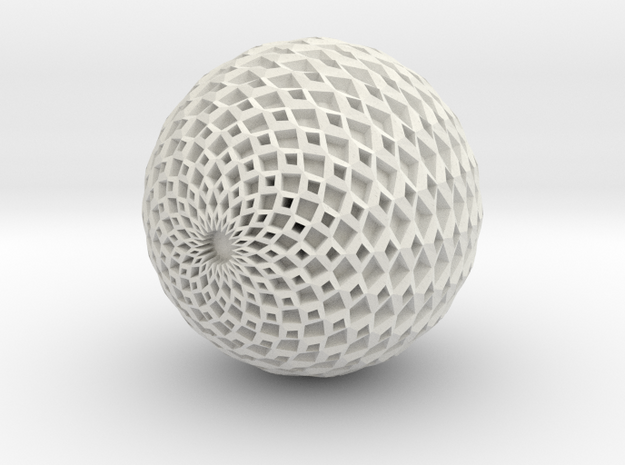 Geo Sphere 05 in White Natural Versatile Plastic