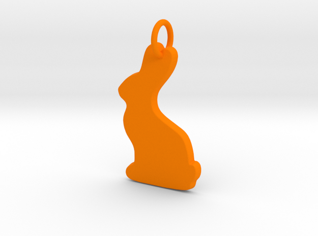 Makom- Chocolate Bunny Pendant in Orange Processed Versatile Plastic