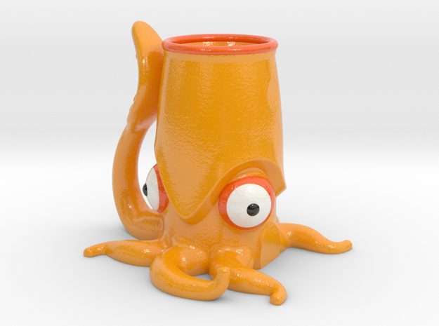 Squid Toothbrush Holder in Glossy Full Color Sandstone