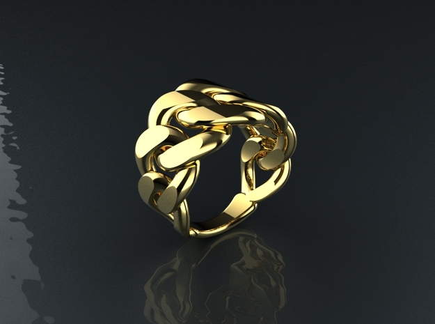 Chain Ring in 14k Gold Plated Brass: 7 / 54