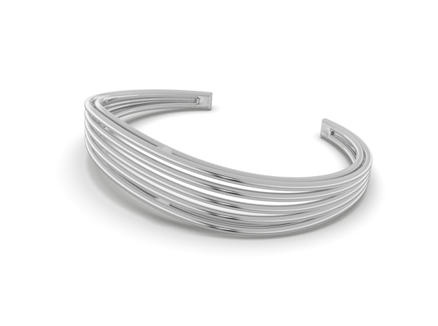 Lines in motion Bracelet in Fine Detail Polished Silver